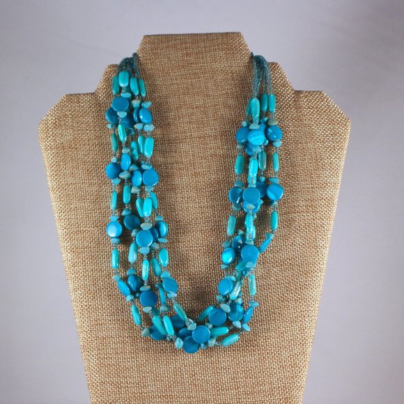 Coldwater Creek Turquoise Color Beaded Necklace - Picture 4 of 4